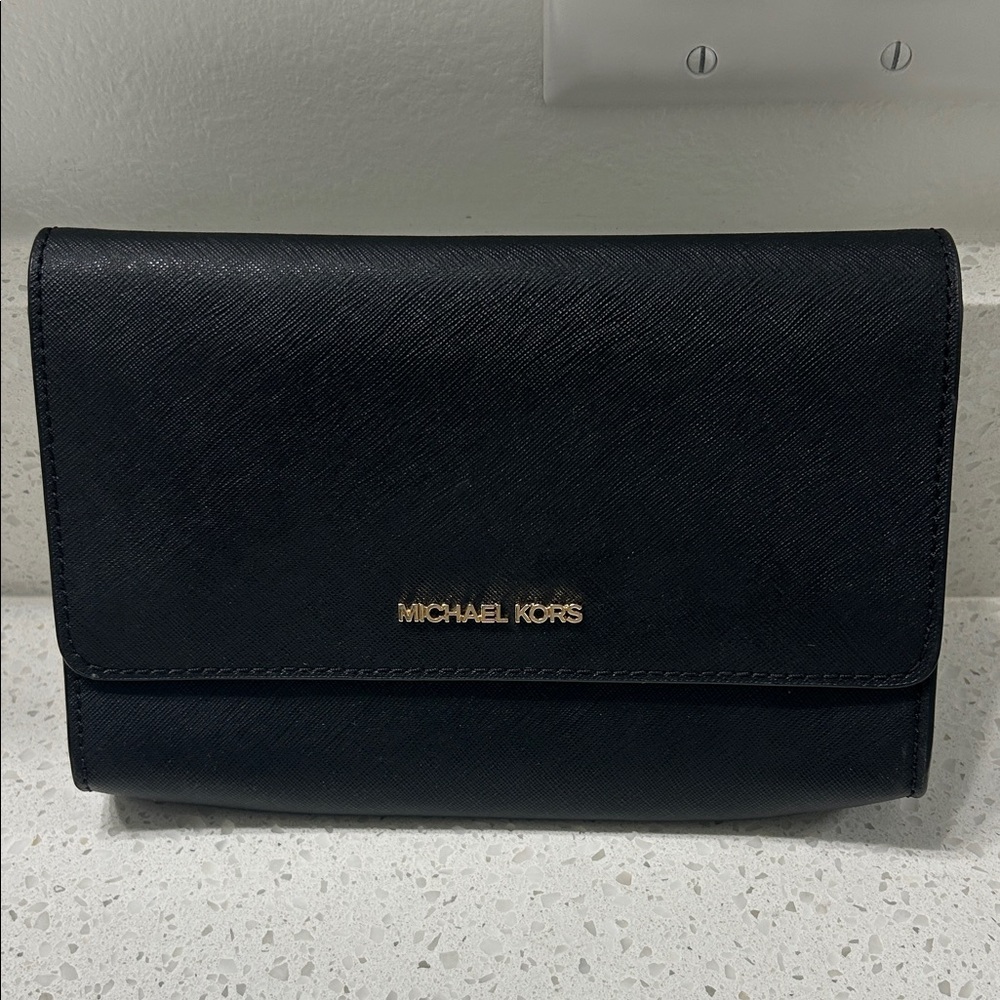 Michael Kors Black Leather Clutch